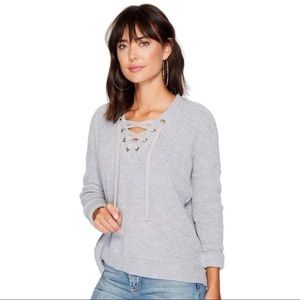 Jack by BB Dakota Lace Up Knit Sweater Sz S